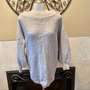 Express Gray Women’s Long Puff Sleeve Sweater XXS